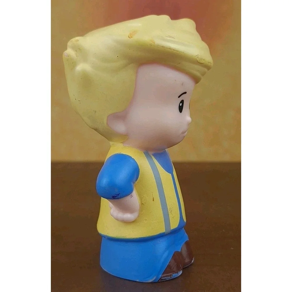 Fisher Price Little People EASTER TRAIN CONDUCTOR Eddie Boy in Yellow Vest